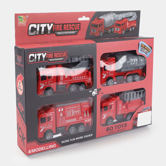 Pull Back Fire Rescue Truck For Kids