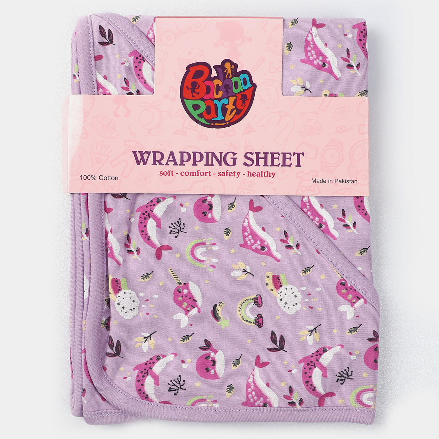 Infant Printed Wrapping Sheet | Lilac