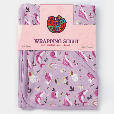 Infant Printed Wrapping Sheet | Lilac