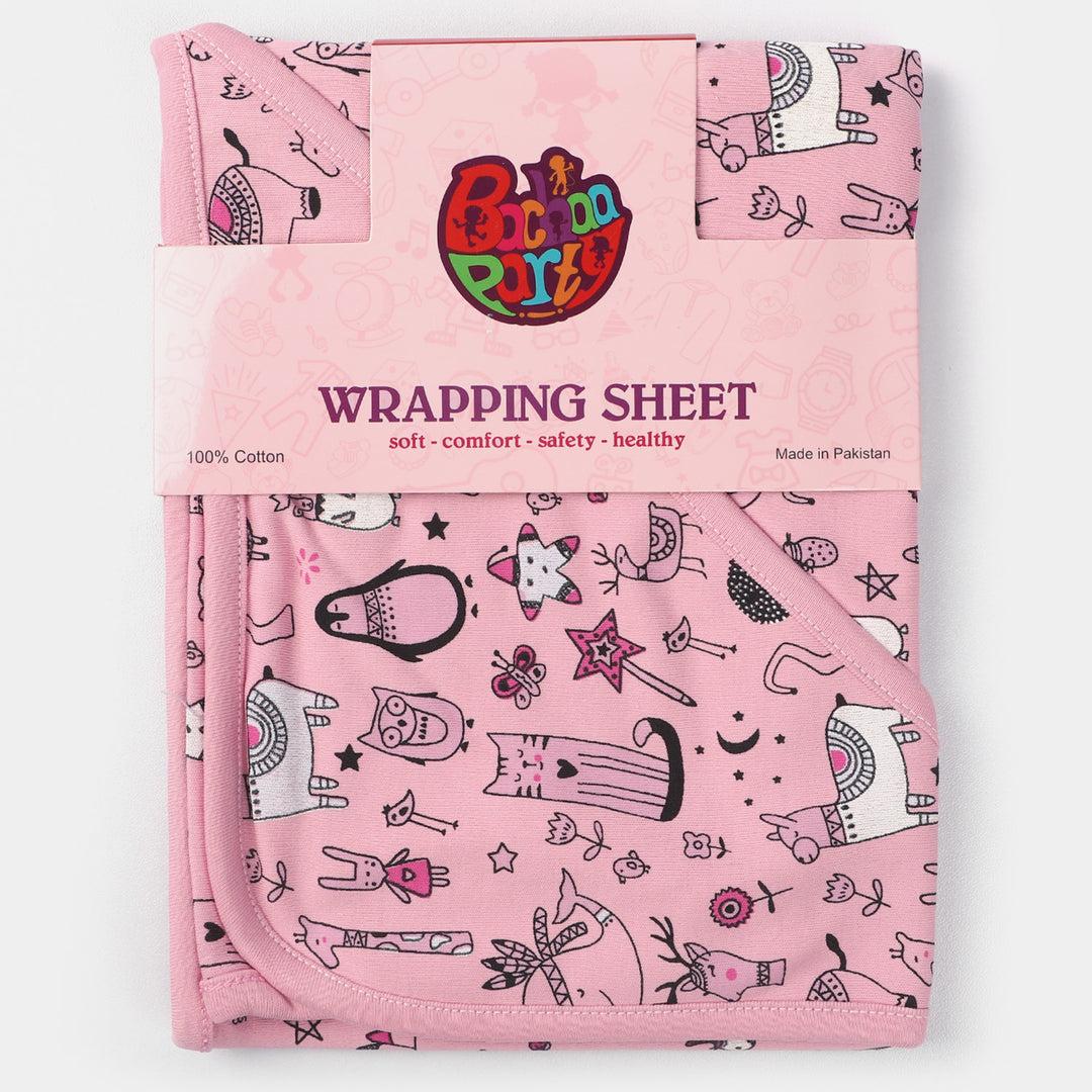 Infant Printed Wrapping Sheet | Pink