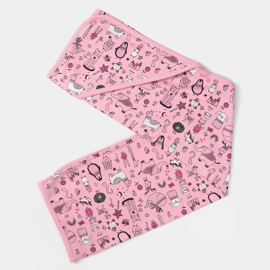 Infant Printed Wrapping Sheet | Pink