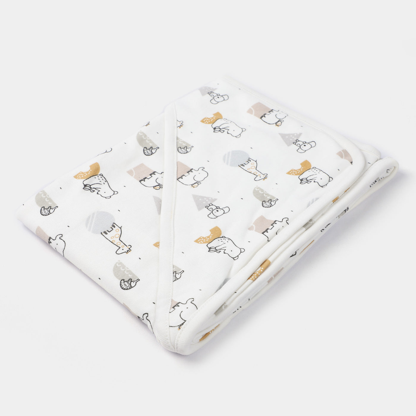 Animals Printed Wrapping Sheet | White