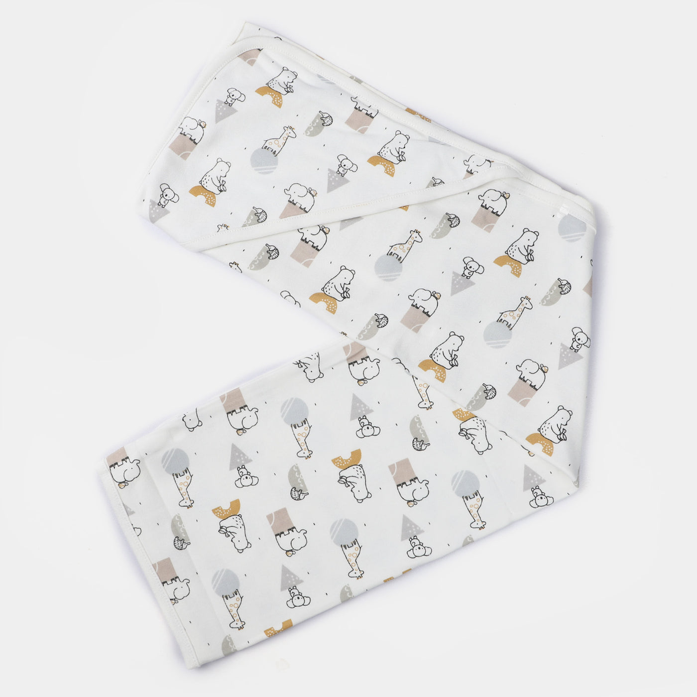 Animals Printed Wrapping Sheet | White