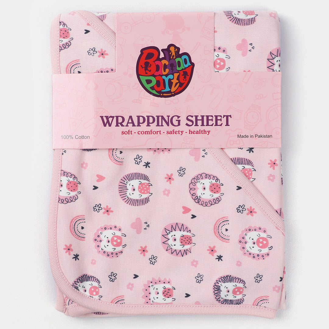 Printed Baby Wrapping Sheet | Pink