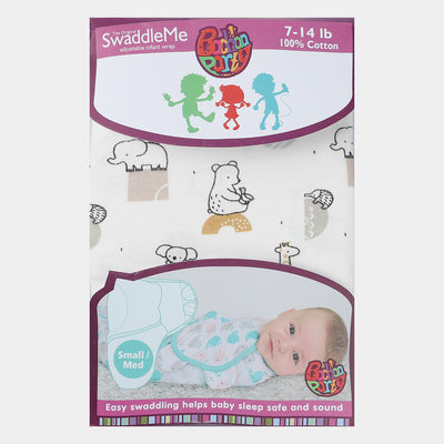 Animals Printed Swaddle | White