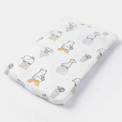 Animals Printed Swaddle | White