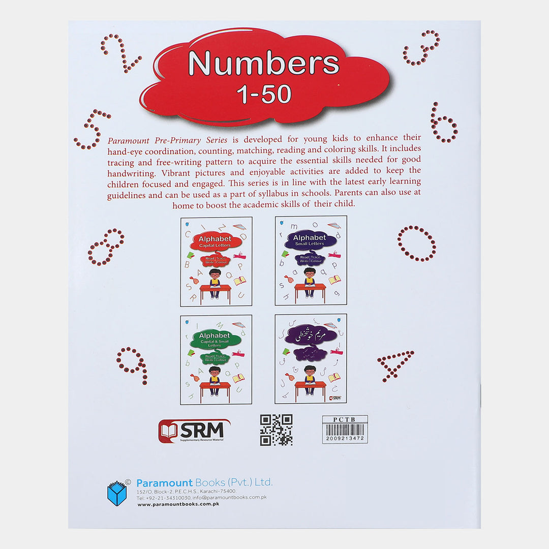 Numbers 1-50 Writing & Read Book For Kids