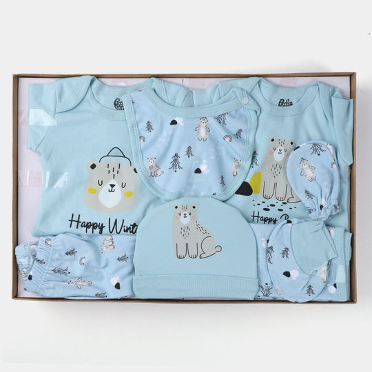 Infant Boys Cotton Set 9PCs Set Bear - Aqua