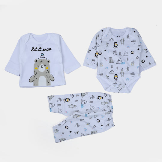 Infant Boys Cotton Set 7PCs Set Bear-Light Blue