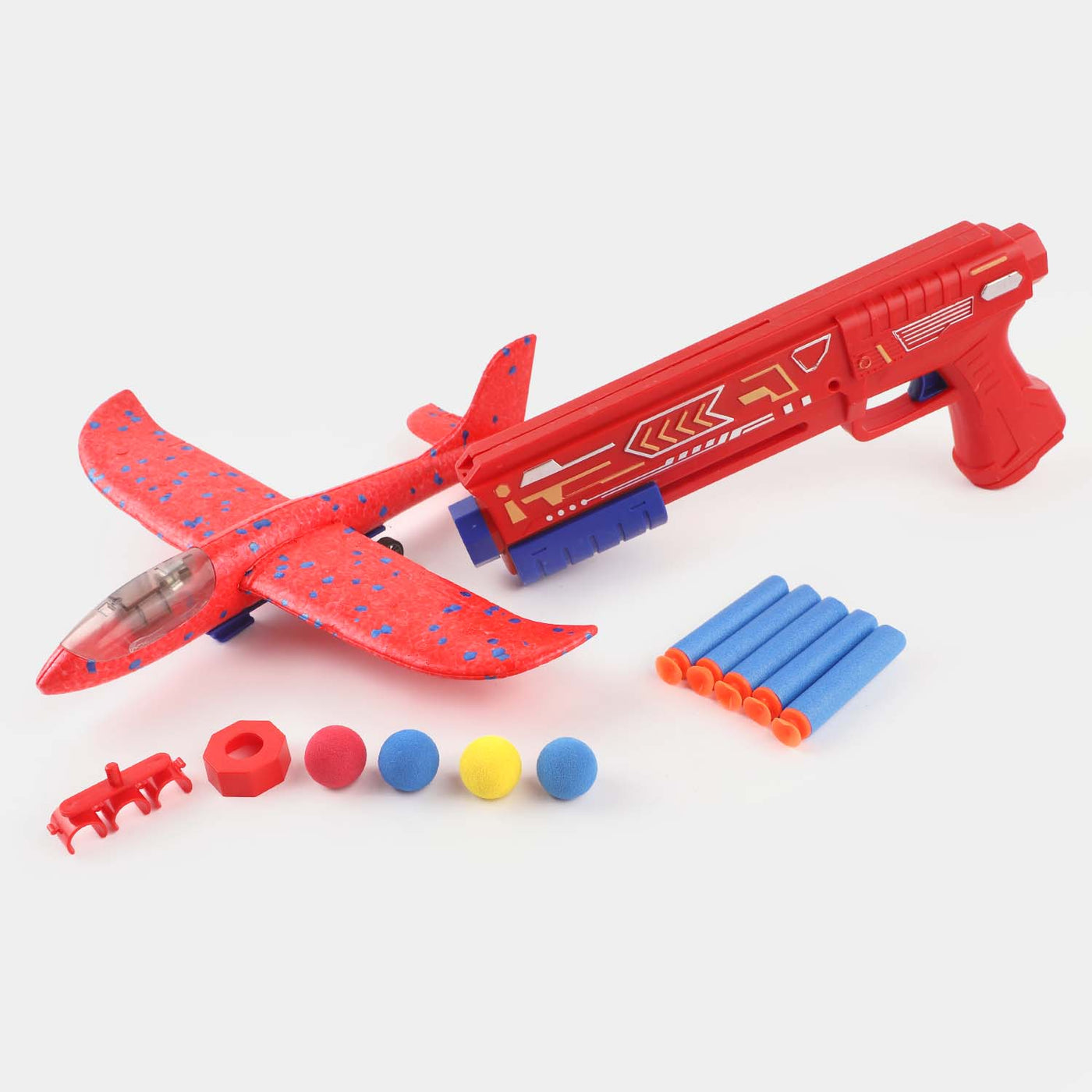 Ejection Aircraft Launcher Foam Plane Gun - Red