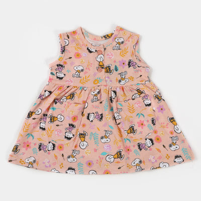 Infant Girls Knitted Frock Printed - Scallop Shell