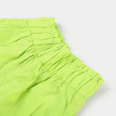 Infant Girls Cotton Short Neon Lace - Sharpe Green