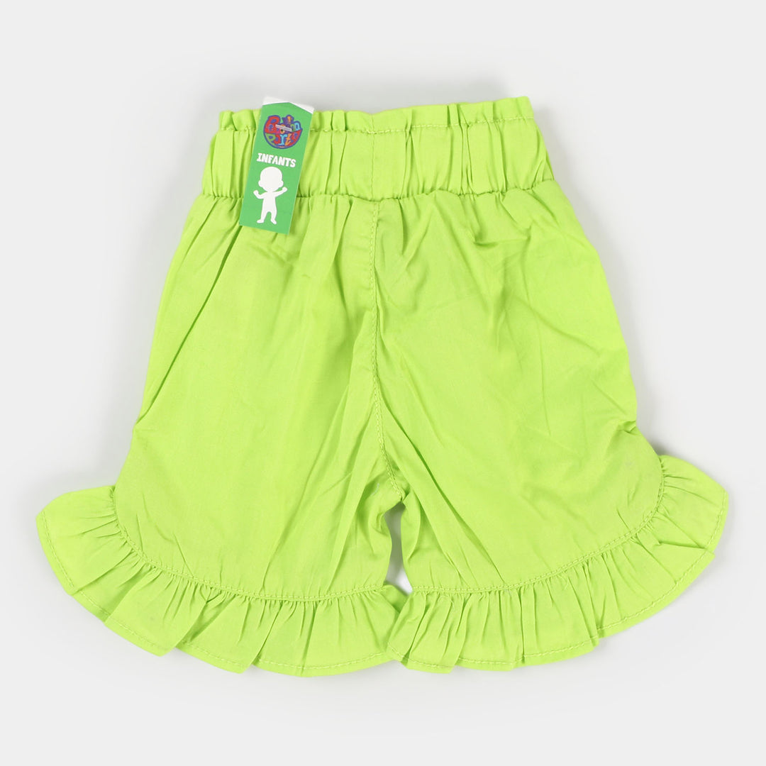 Infant Girls Cotton Short Neon Lace - Sharpe Green