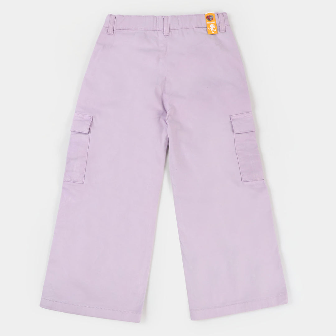 Girls Cotton Pant Super Girl - Lilac