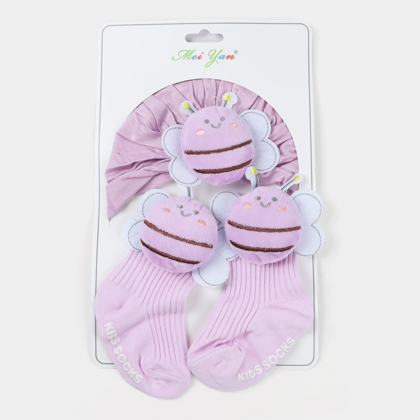 Infant Cap With Pair Socks Set | 3M+