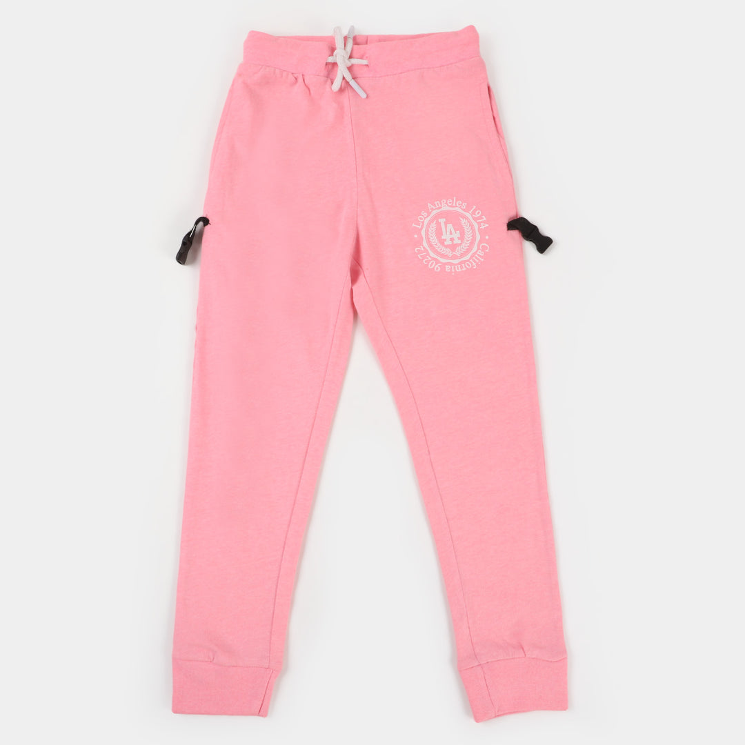 Girls Cotton 2PCs Suit Classic Wear - F- Pink