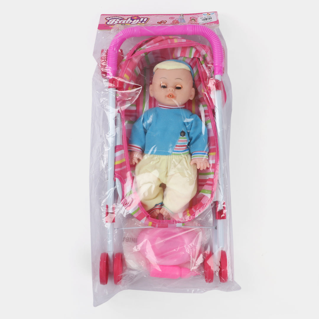 Baby Stroller With Boy Doll For Kids