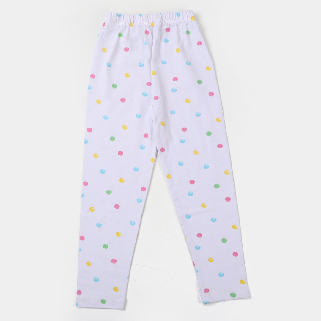 Girls Tights Polka Dots - B.White