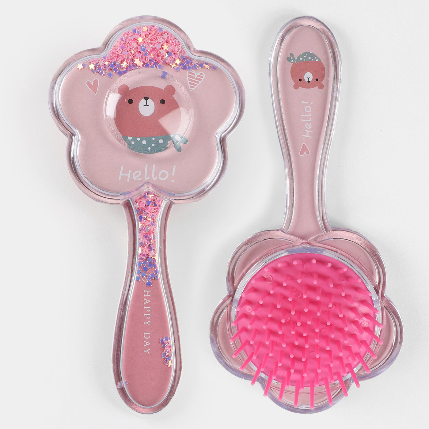 Transparent Glitter Hair Brush For Girls