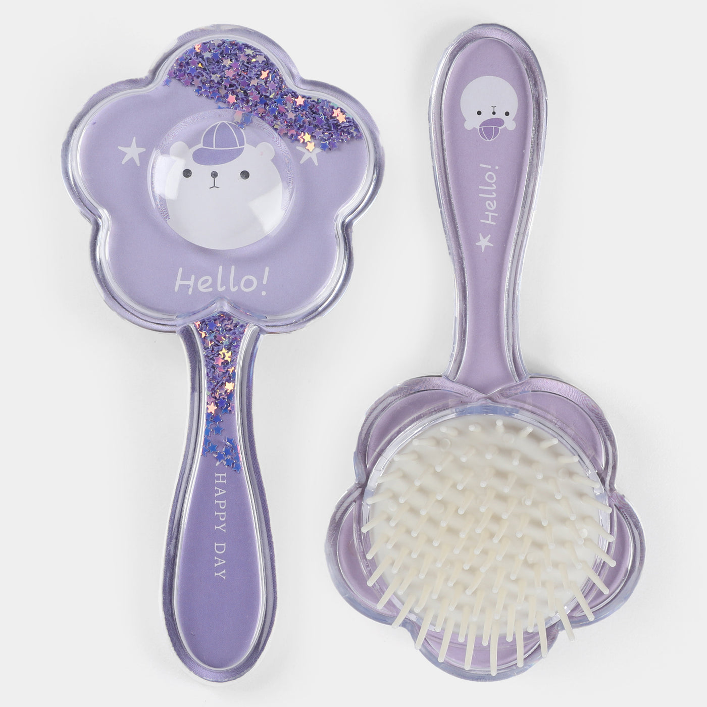 Transparent Glitter Hair Brush For Girls