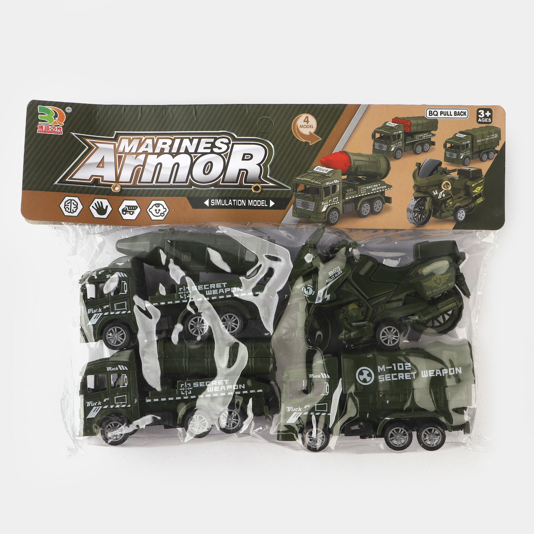 Military 4PCs Vehicle Toy For Kids