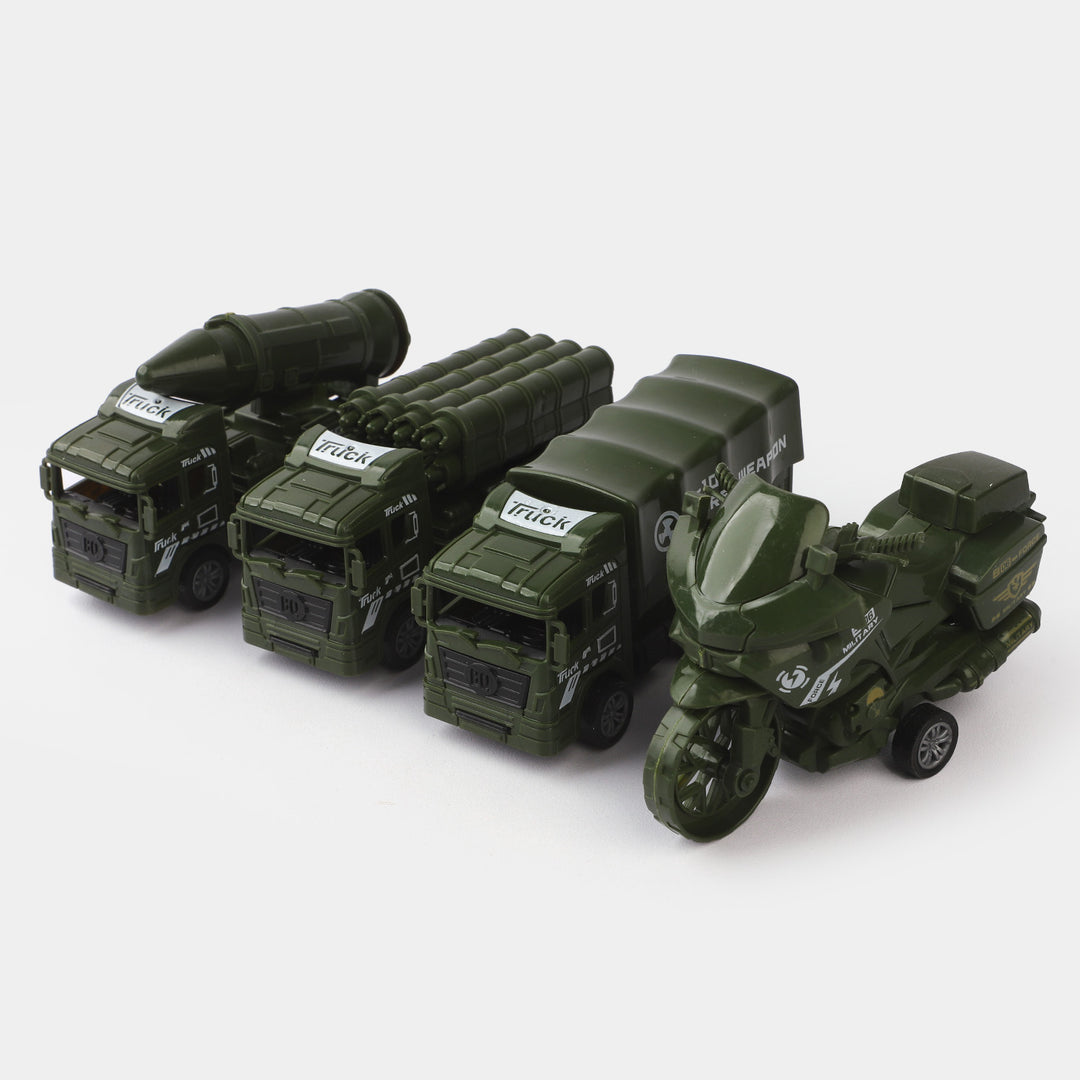 Military 4PCs Vehicle Toy For Kids