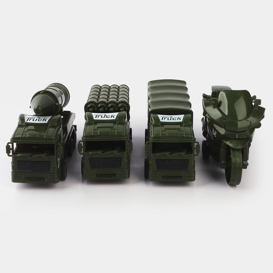 Military 4PCs Vehicle Toy For Kids