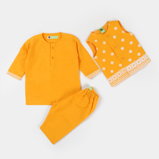 Infant Boys Cotton 3PCs Suit - Citrus