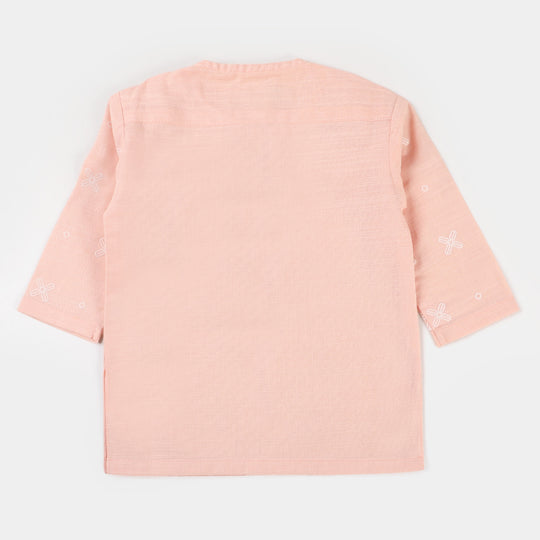 Infant Boys Cotton 3PCs Suit - Light Peach