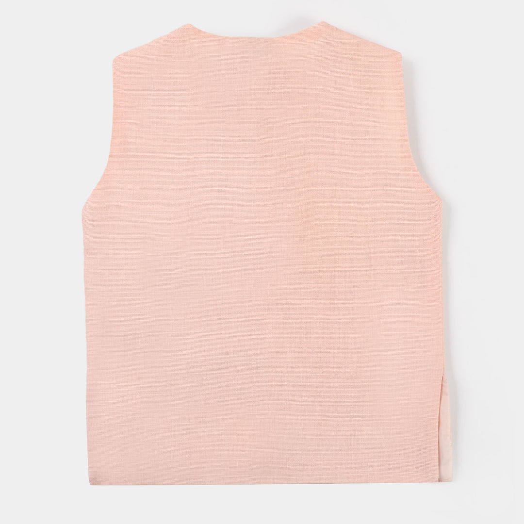 Infant Boys Cotton 3PCs Suit - Light Peach