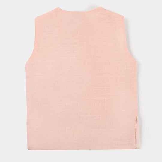 Infant Boys Cotton 3PCs Suit - Light Peach