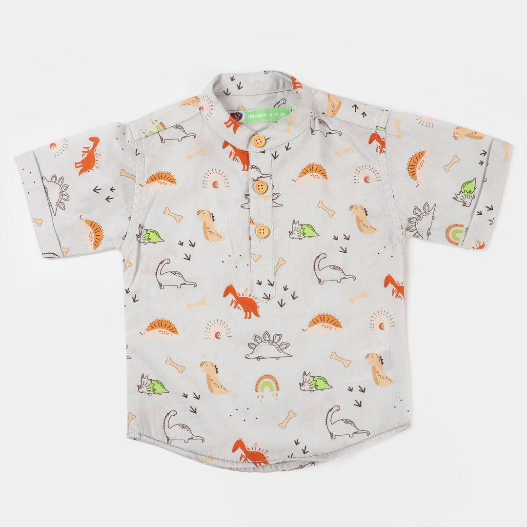 Infant Boys 3PCs Set Dino - Light Grey