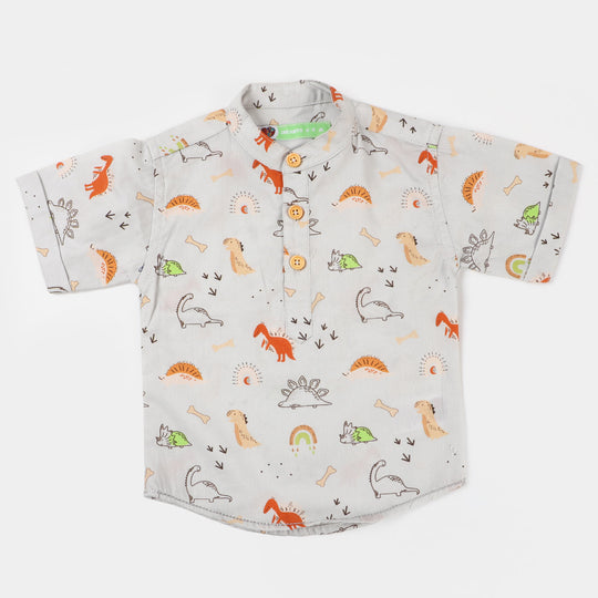 Infant Boys 3PCs Set Dino - Light Grey