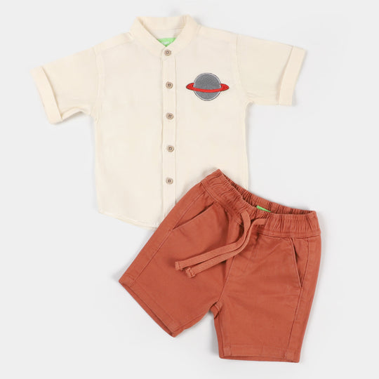 Infant Boys 2PC Suit Basic  - Off-White