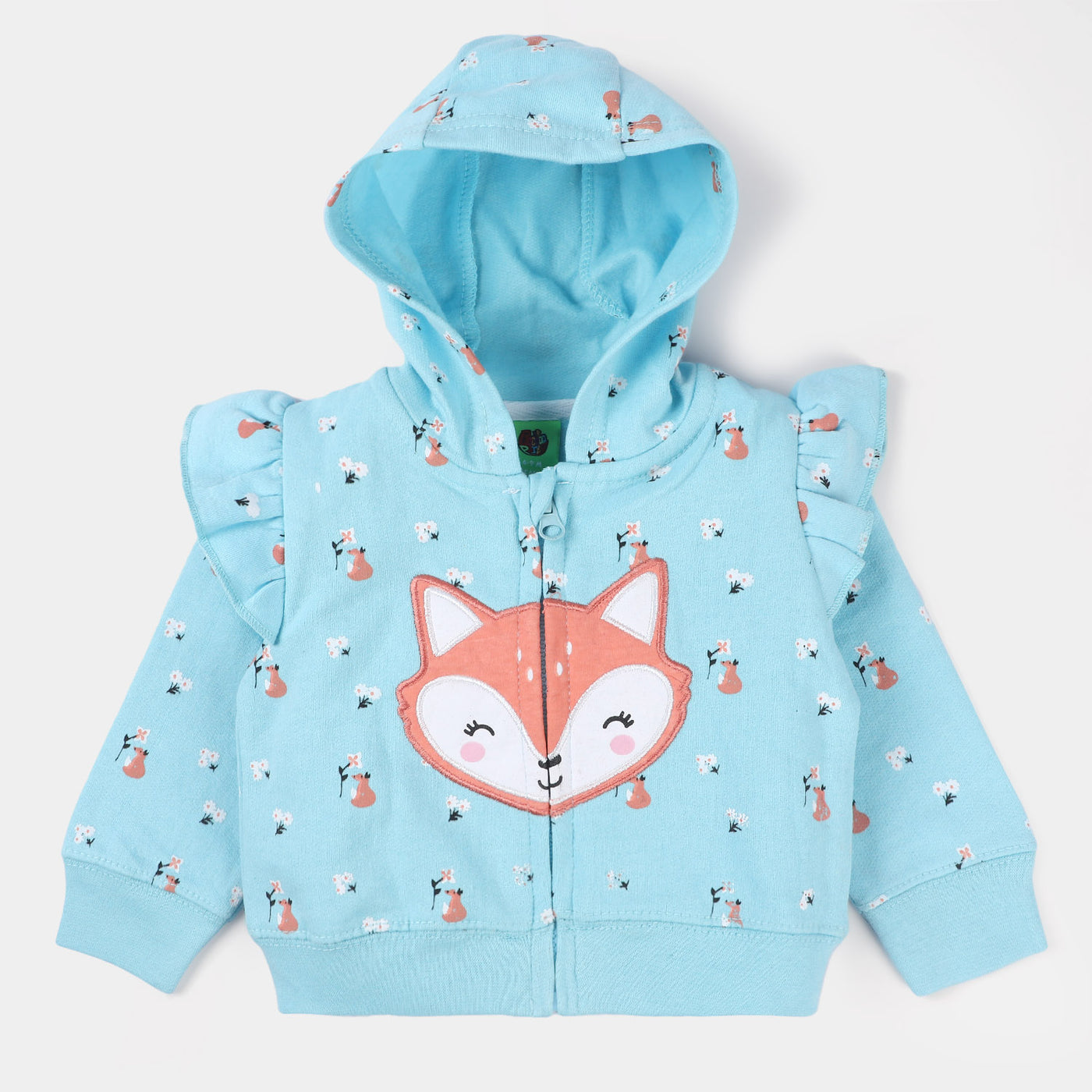 Infant Girls Fleece Knitted Jacket Fox-Blue