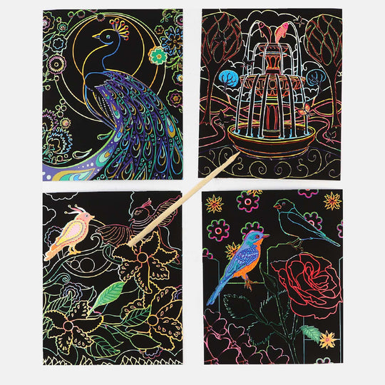 Scratch Art Sketch 6PCs Card For Kids