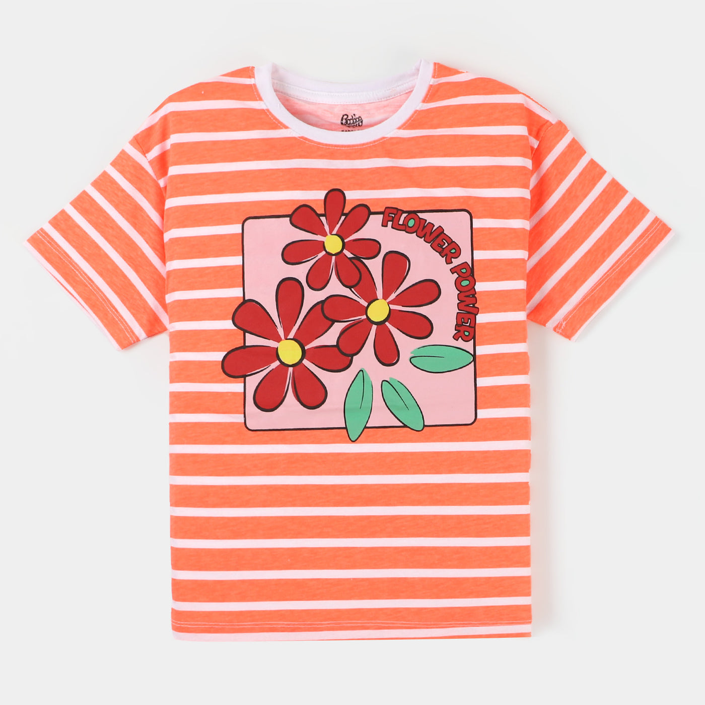 Girls T-Shirt Flower Power - F-Orange