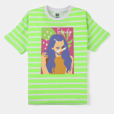 Girls T-Shirt Trendy - F-Green