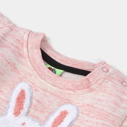 Infant Girls Fleece Knitted Suit Lovely-P.Melange
