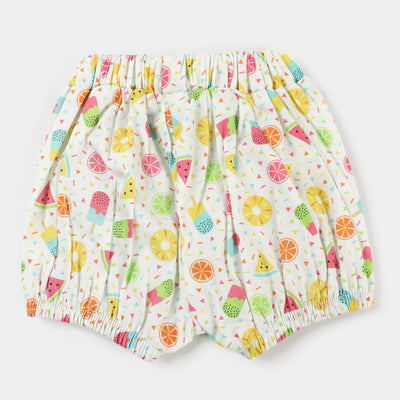 Infant Girls Woven Suit Ice Cream - White