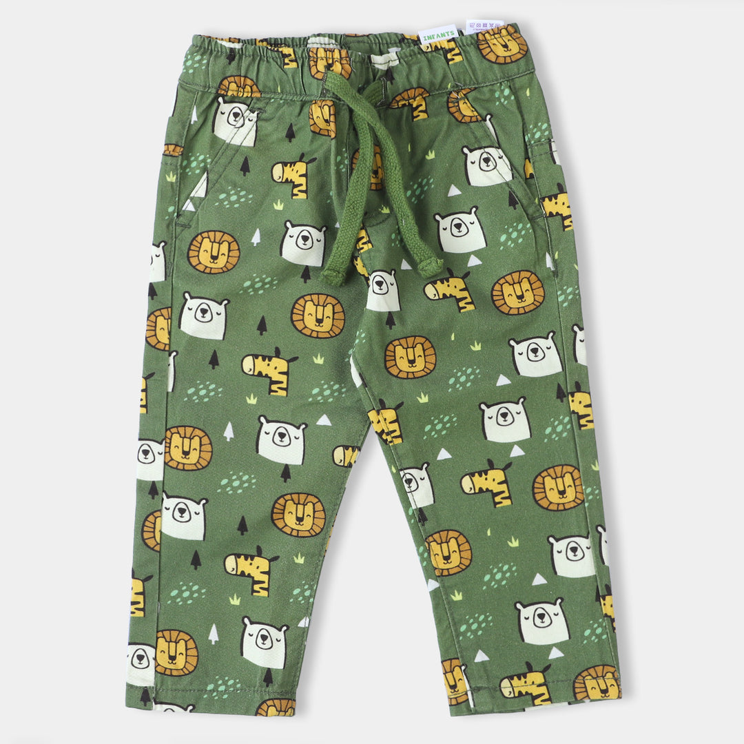 Infant Boys Cotton Co-Ord 2PC Set Animals-Green