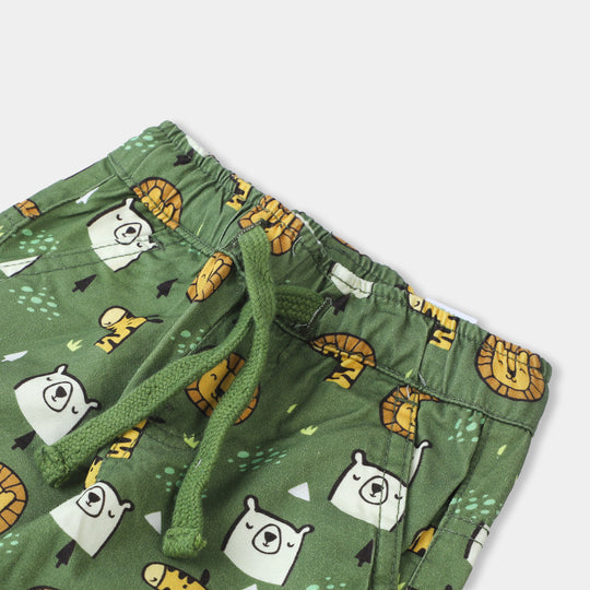 Infant Boys Cotton Co-Ord 2PC Set Animals-Green