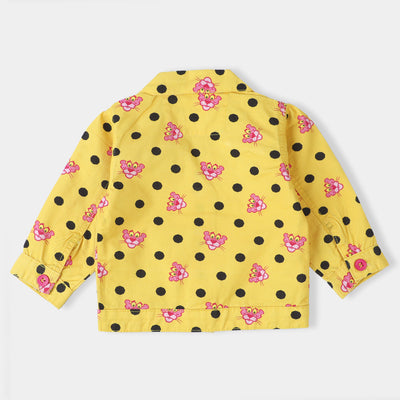 Infant Girls Cotton Co-Ord 2PC Set Pink Panther-Yellow
