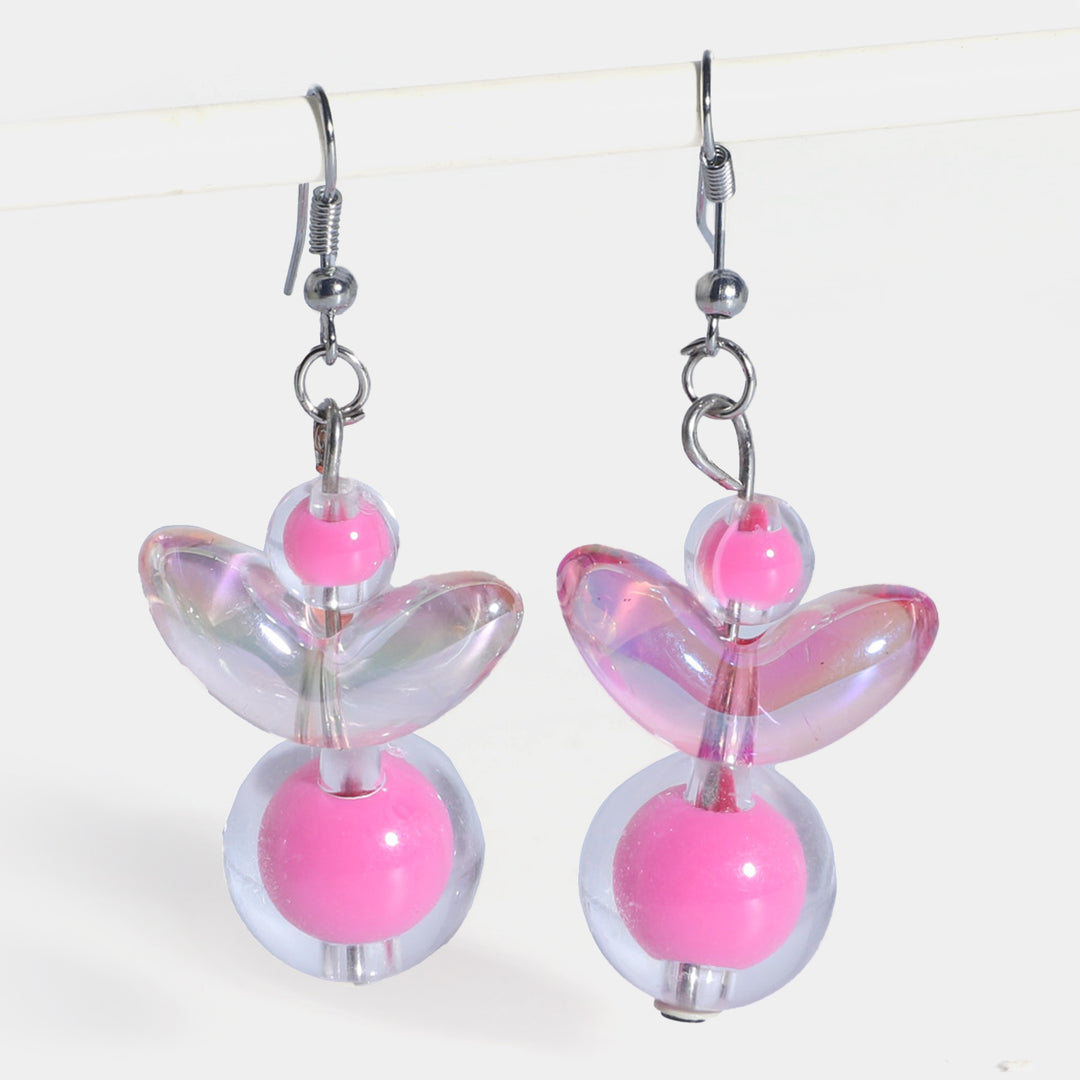 Girls Crystal Bead Earrings Transparent Elegance