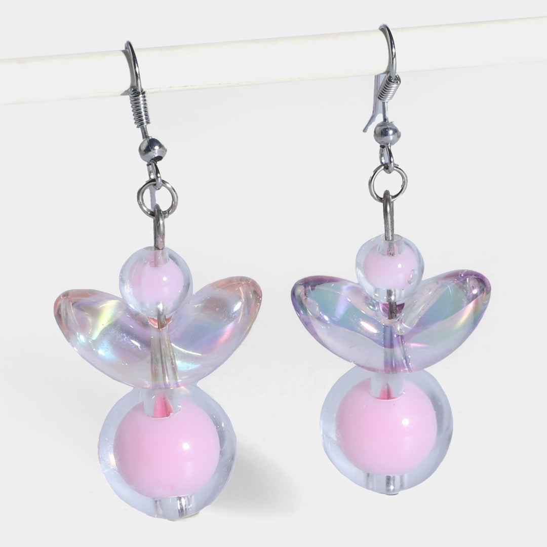 Girls Crystal Bead Earrings Transparent Elegance