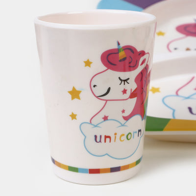 Baby Feeding Bowl Plate Dishes Fork Spoon Cup 5Pcs/Set - Unicorn