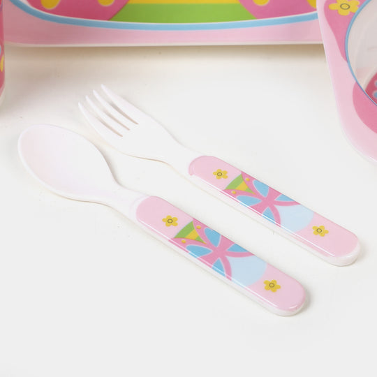 Baby Feeding Bowl Plate Dishes Fork Spoon Cup 5Pcs/Set - Butterfly