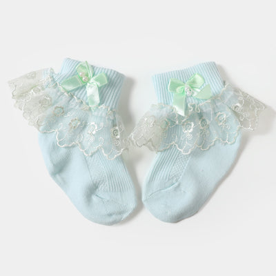 Baby Fancy Lace Frill Socks Sea Green | 06-12M