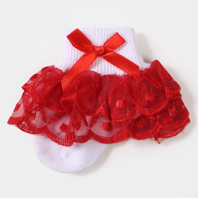 Baby Fancy Lace Frill Red | 06-12M