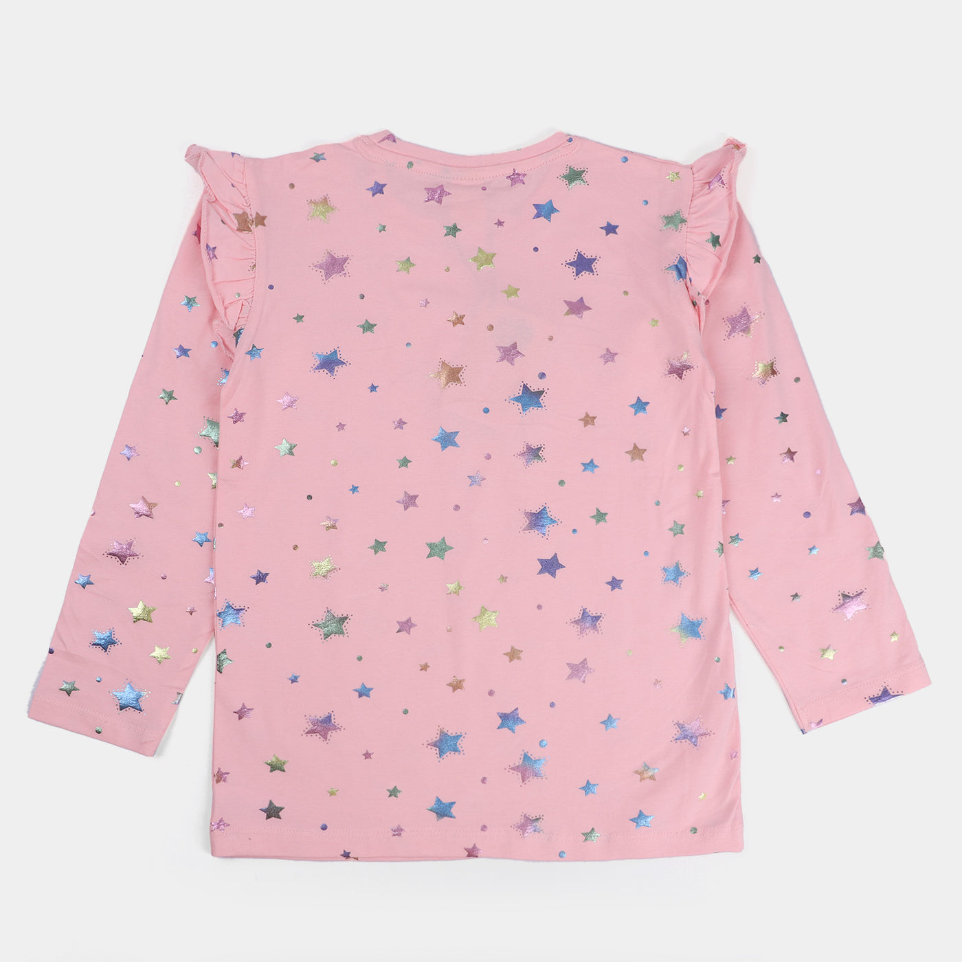Girls Jersey T-Shirt F/S Multi Stars-Pink